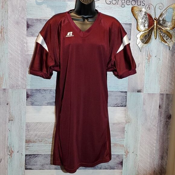 Russell L Dark Wine Mesh Jersey Extra Long Shirt Dress? - Picture 1 of 8